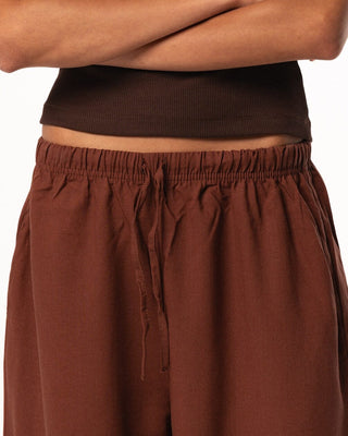 Female Reddish Brown Super Oversized Linen Pants Linen Pants IN YOUR SHOE XL 