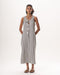 Female White Vertical Striped Knit Dress