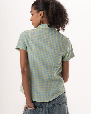 Female Yellow Plaid Fitted Shirt Fitted Shirts IN YOUR SHOE L 
