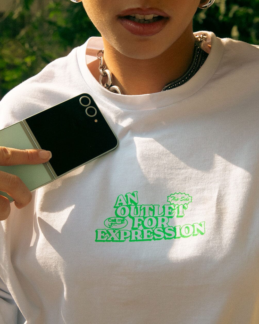 Flip Side Printed Oversized Tee Printed Oversized Tees In Your Shoe X Samsung 