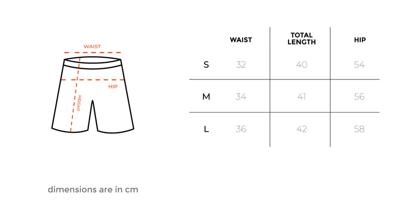 Black Flowy Short size chart