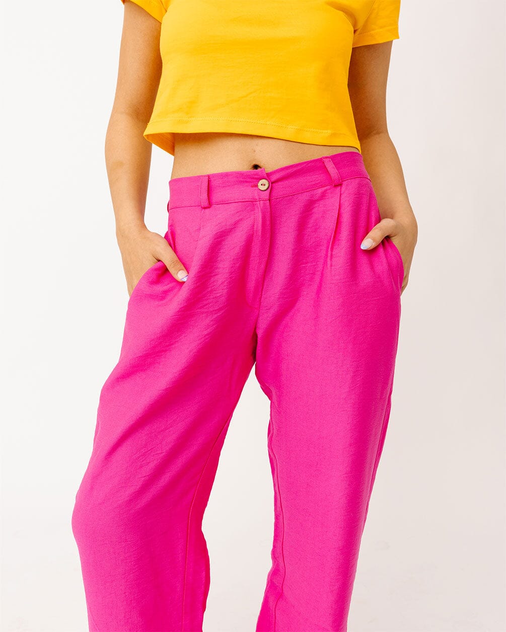 Fuchsia Linen Pants Linen Pants IN YOUR SHOE M 