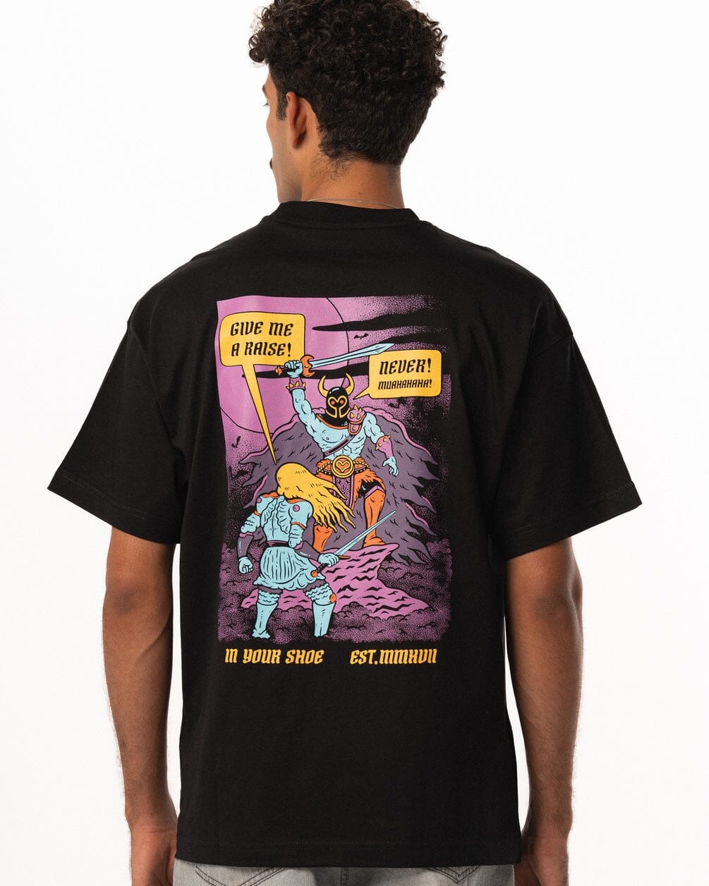 Give Me A Raise Oversized Tee Printed Oversized Tees IN YOUR SHOE M 