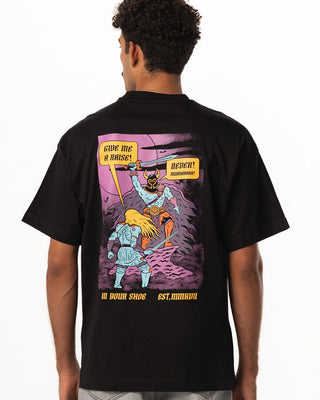 Give Me A Raise Oversized Tee Printed Oversized Tees IN YOUR SHOE M 