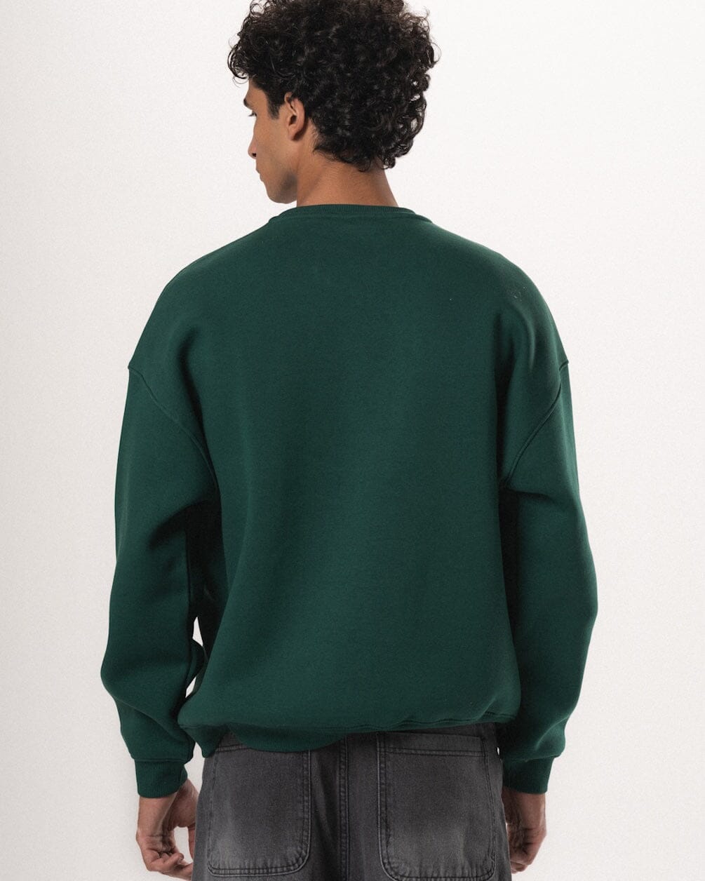 Green Basic Oversized Crewneck Crewnecks IN YOUR SHOE XL 