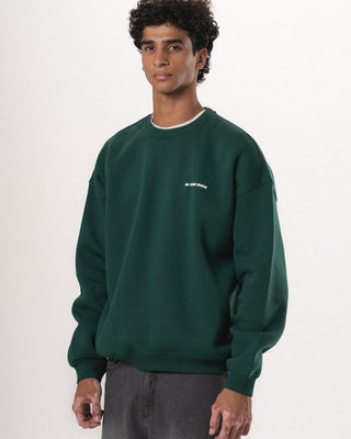 Green Basic Oversized Crewneck Crewnecks IN YOUR SHOE 