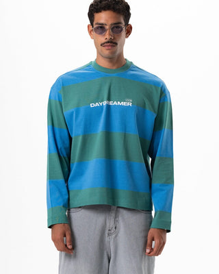 Green & Blue Striped Daydreamer Boxy Long Sleeves Long Sleeves IN YOUR SHOE L 