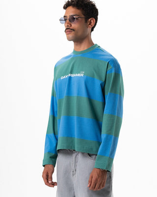Green & Blue Striped Daydreamer Boxy Long Sleeves Long Sleeves IN YOUR SHOE XL 