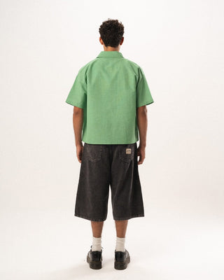Green Grid Boxy Linen Shirt Boxy Linen Shirts IN YOUR SHOE 