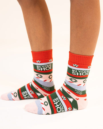 Green Holly Jolly Fluffy Socks Fluffy Socks IN YOUR SHOE 