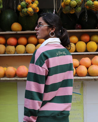 Green & Pink Striped Oversized Rugby Polo Polo T-Shirts IN YOUR SHOE XL 