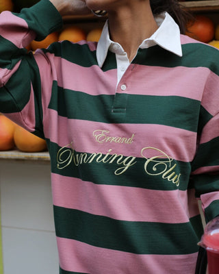 Green & Pink Striped Oversized Rugby Polo Polo T-Shirts IN YOUR SHOE 