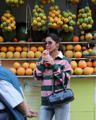 Green & Pink Striped Oversized Rugby Polo Polo T-Shirts IN YOUR SHOE M 