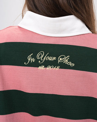Green & Pink Striped Statement Oversized Rugby Polo Polo T-Shirts IN YOUR SHOE 