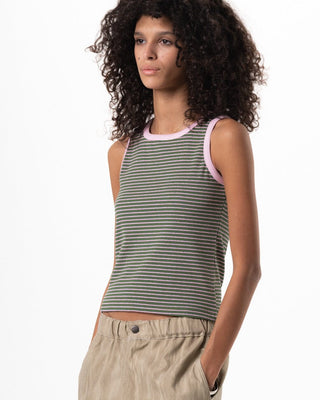 Green & Pink Striped Tank Top Tank Tops IN YOUR SHOE XL 