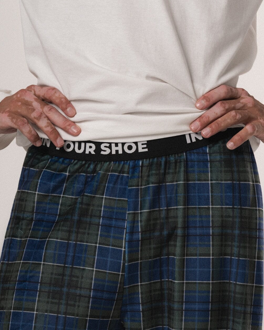 Green Plaid Fluffy Pjoys Fluffy Pjoys IN YOUR SHOE M 