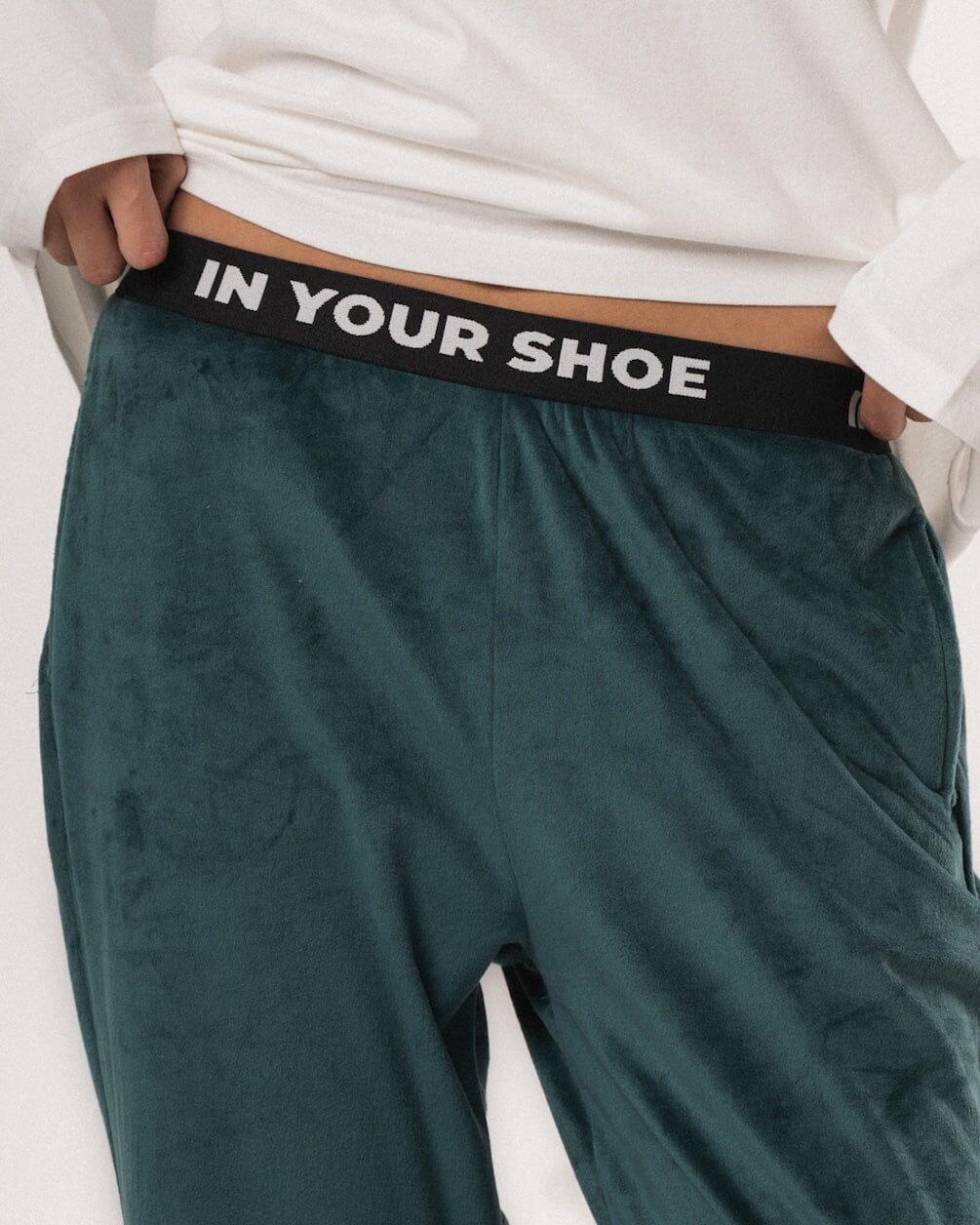 Green Plain Fluffy Pjoys Fluffy Pjoys IN YOUR SHOE L 
