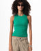 Green Ribbed Tank Top