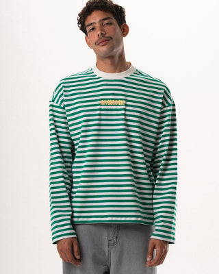 Green Striped Long Sleeve Boxy Tee Boxy Long Sleeves IN YOUR SHOE 