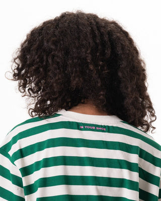 Green Striped Oversized Tee Striped Oversized Tees IN YOUR SHOE XL 