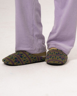Green Striped Pantoufle Footwear IN YOUR SHOE 