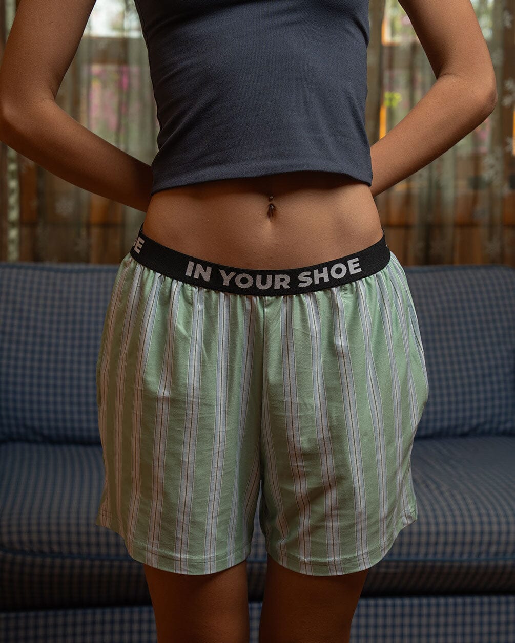Green Striped Pshorts Pshorts IN YOUR SHOE 