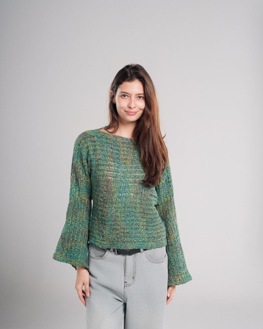 Green Thread Boxy Sweater Sweaters IN YOUR SHOE M 