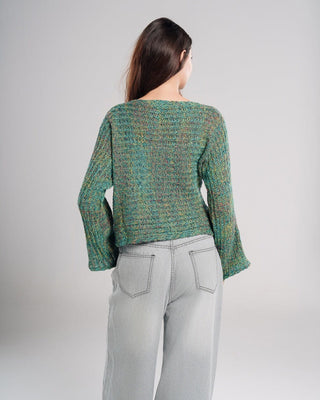 Green Thread Boxy Sweater Sweaters IN YOUR SHOE L 