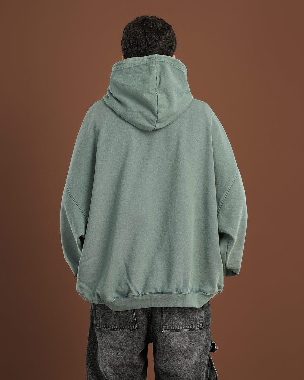 Green Washed Balloon Fit Hoodie Balloon Fit Hoodies IN YOUR SHOE 