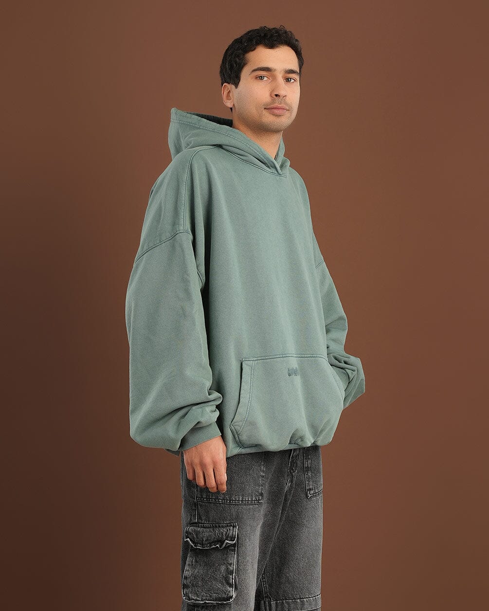 Green Washed Balloon Fit Hoodie Balloon Fit Hoodies IN YOUR SHOE 