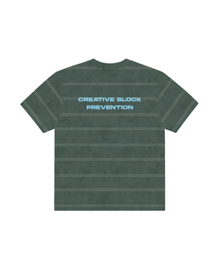 Green Washed Striped Boxy Tee Printed Boxy Tee IN YOUR SHOE 