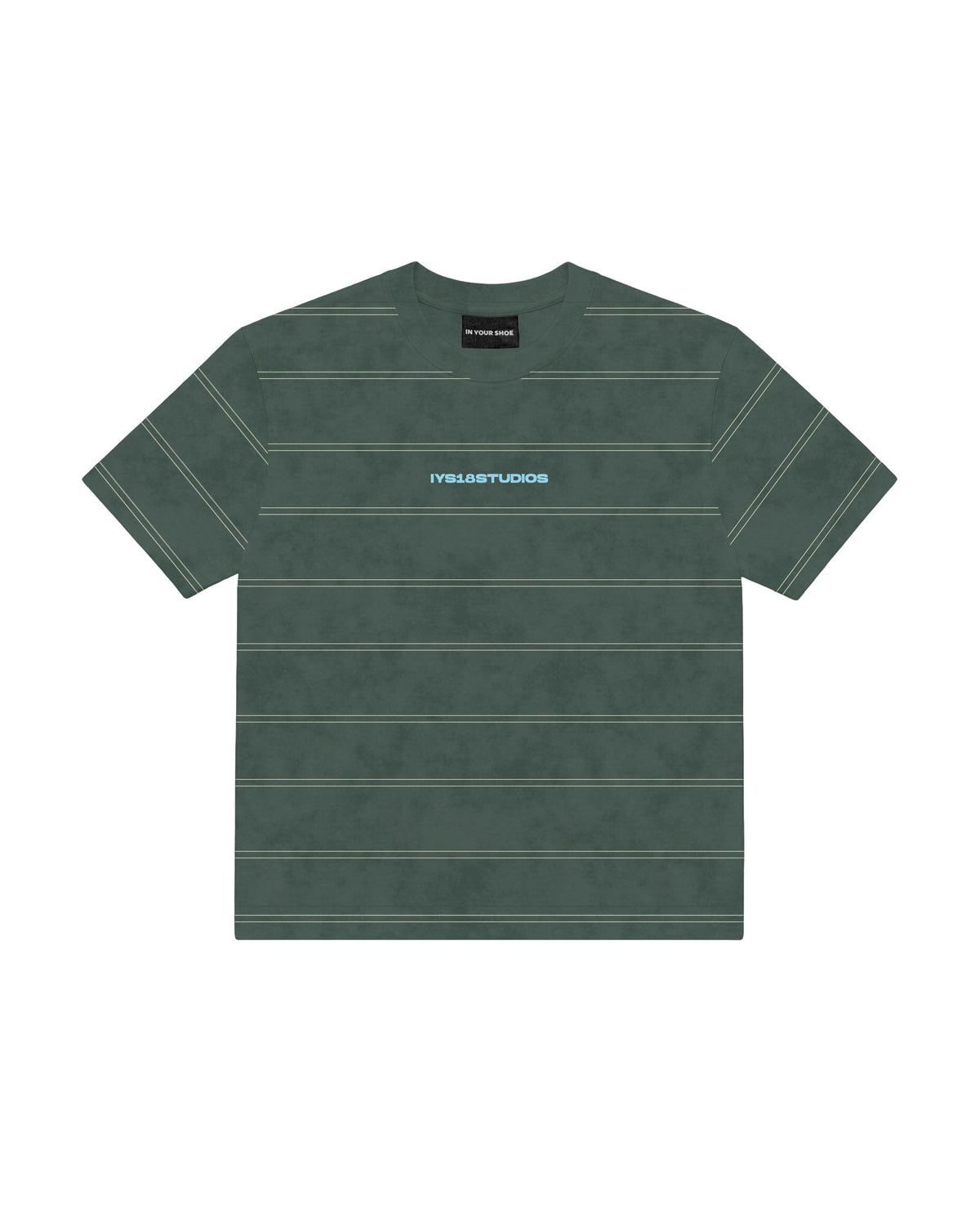 Green Washed Striped Boxy Tee Printed Boxy Tee IN YOUR SHOE 