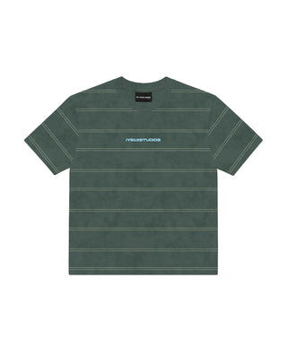 Green Washed Striped Boxy Tee Printed Boxy Tee IN YOUR SHOE 