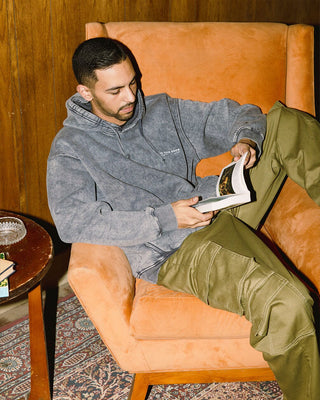 Grey Acid Washed Hoodie Acid Washed Hoodie IN YOUR SHOE L 