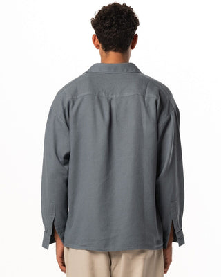 Grey Boyfriend Linen Shirt Boyfriend Shirt IN YOUR SHOE L 