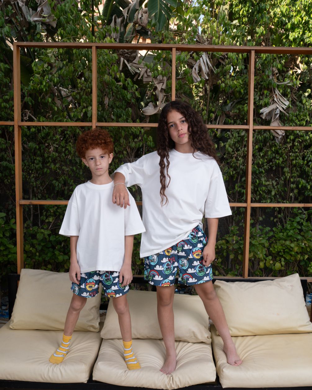 Grey Clouds Kids Pshorts Pshorts (Kids) IN YOUR SHOE 4 