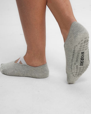 Grey Pilates Socks Short Socks IN YOUR SHOE 