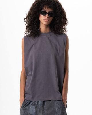 Grey Sleeveless Tee Sleeveless Tees IN YOUR SHOE L 