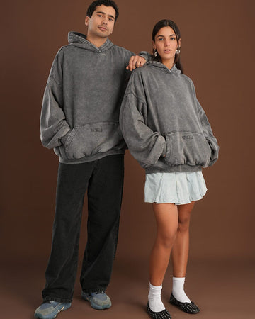 Grey Washed Balloon Fit Hoodie Balloon Fit Hoodies IN YOUR SHOE 