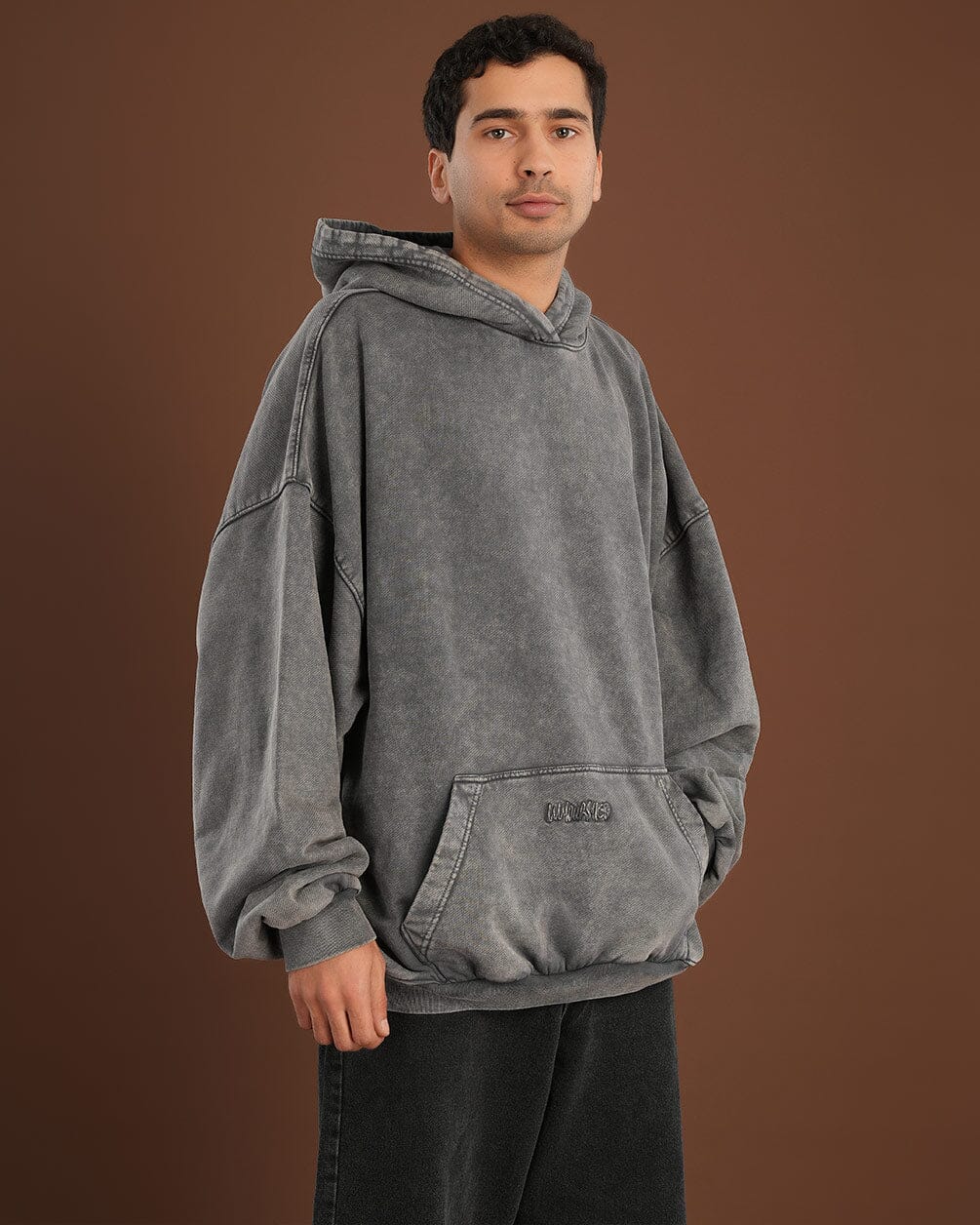 Grey Washed Balloon Fit Hoodie Balloon Fit Hoodies IN YOUR SHOE L-XL 