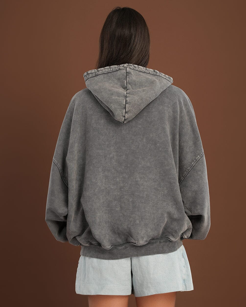 Grey Washed Balloon Fit Hoodie Balloon Fit Hoodies IN YOUR SHOE 