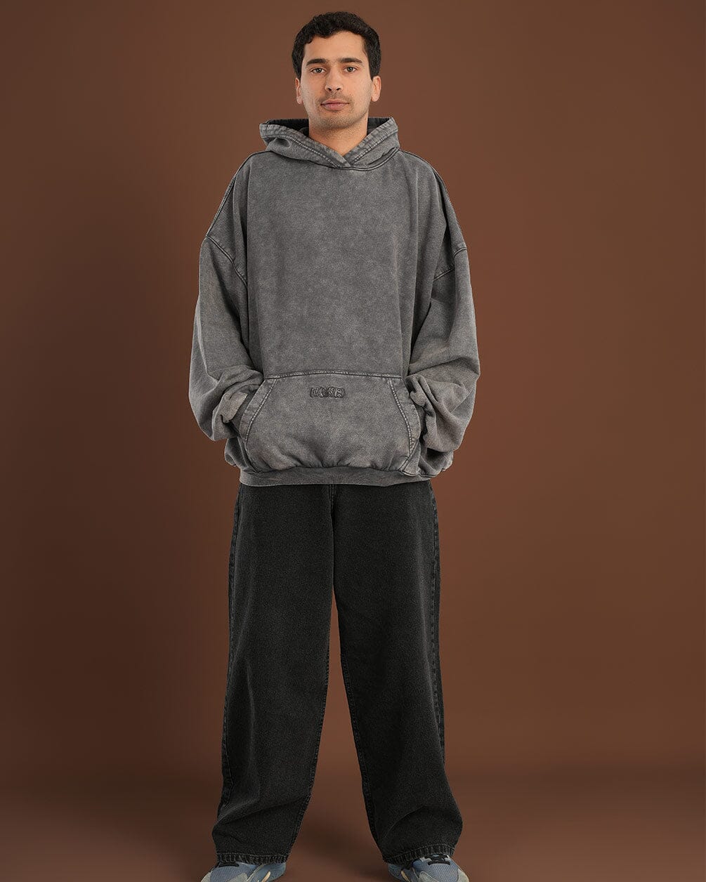 Grey Washed Balloon Fit Hoodie Balloon Fit Hoodies IN YOUR SHOE 