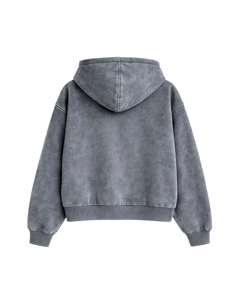Grey Washed Boxy Zip-Up Hoodie Zip Up Hoodies IN YOUR SHOE M 