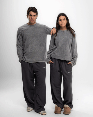 Grey Washed Long Sleeves Long Sleeves IN YOUR SHOE S 