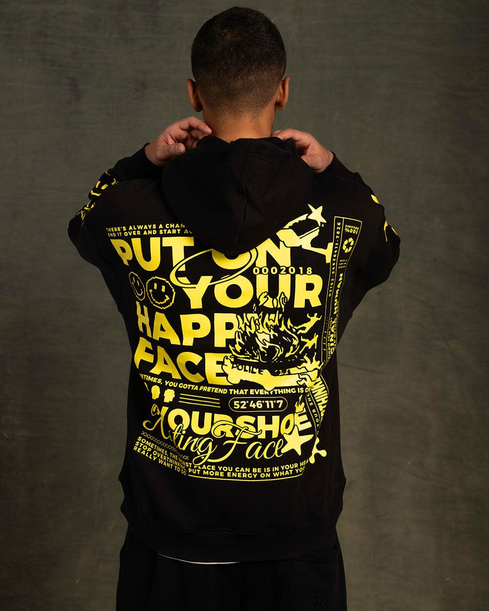 Happy Face Hoodie Printed Hoodies IN YOUR SHOE XL Yellow 