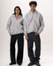 Heather Grey Basic Boxy Zip-Up Hoodie