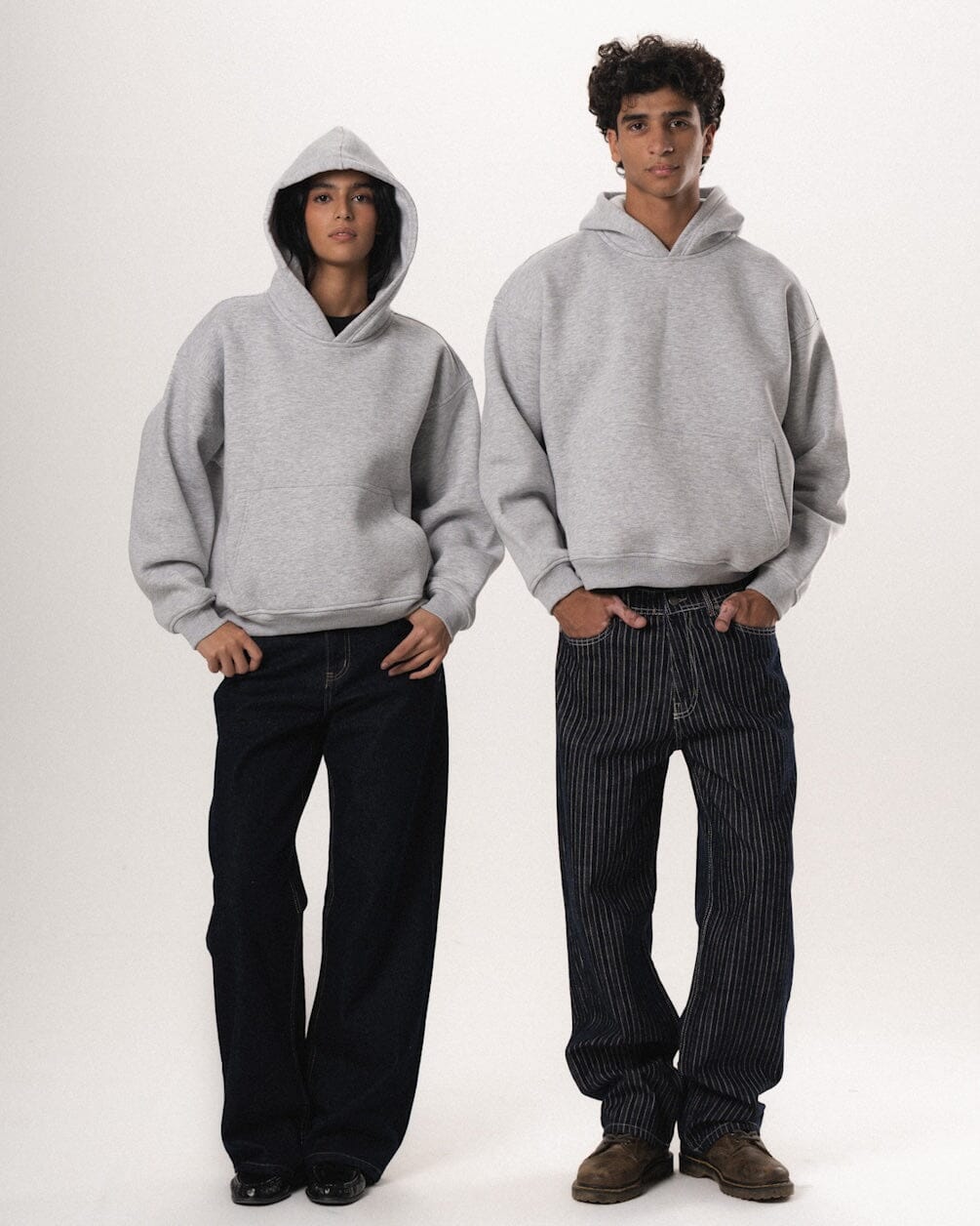 Heather Grey Basic Heavy Boxy Hoodie Plain Hoodies IN YOUR SHOE S 