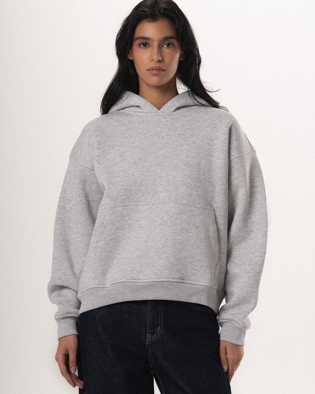 Heather Grey Basic Heavy Boxy Hoodie Plain Hoodies IN YOUR SHOE XL 