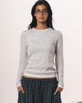 Heather Grey Double Layered Long Sleeve Top