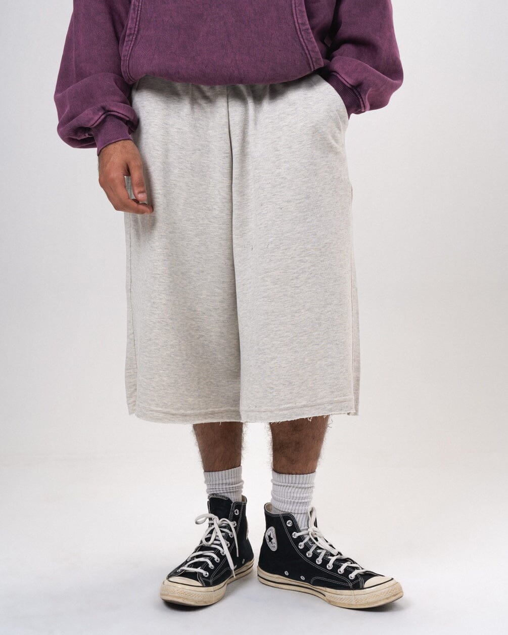Heather Grey Oversized Sweat Jorts Jorts IN YOUR SHOE 